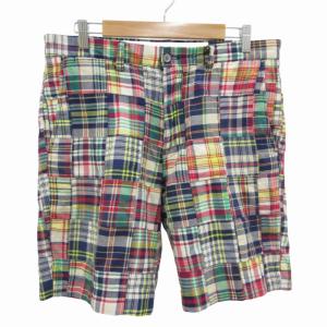 タグ付き ショートパンツ ハーフ パッチワーク チェック