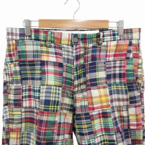 POLO RALPH LAUREN ポニー刺繍 ショートパンツ ハーフパンツ マドラスチェック パッチワーク CLASSIC FIT 32 L マルチカラー IBO55