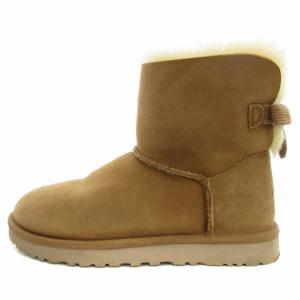 UGG australia ショートブーツ ムートン バックリボン 24.0cm キャメル 茶 ブラウン