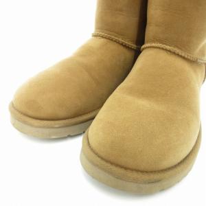 UGG australia ショートブーツ ムートン バックリボン 24.0cm キャメル 茶 ブラウン