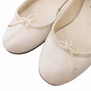 Repetto バレエシューズ フラットシューズ リボン 361/2 23.0cm 白 ホワイト