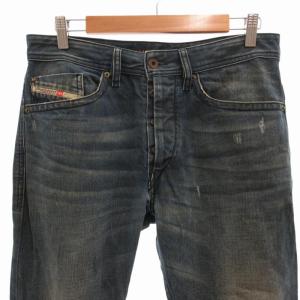 DIESEL BRADDOM デニムパンツ ジーンズ ダメージ加工 テーパード ボタンフライ W30 L32 青 インディゴブルー 0804Z