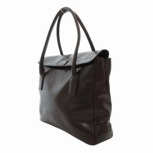 HIROFU ブリーフケース ビジネスバッグ レザー ロゴ 茶 ブラウン IBO55