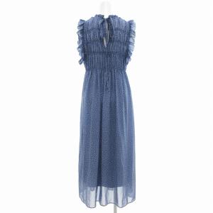 SNIDEL ワンピース ノースリーブ ロング丈 ドット柄 F 青 ブルー