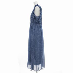 SNIDEL ワンピース ノースリーブ ロング丈 ドット柄 F 青 ブルー
