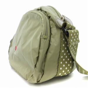 agnes b. ショルダーバッグ 斜めがけ ロゴ刺繍 カーキ