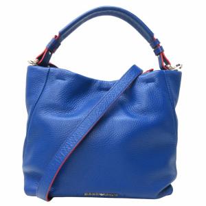 2WAY カウレザー ショルダーバッグ ブルー