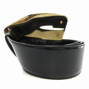 GUCCI ベルト メタルバックル レザー ゴールド金具 80・32