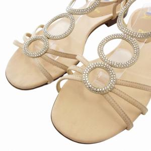 Christian Louboutin ビジューストラップサンダル フラットシューズ 351/2 22.5cm ベージュ