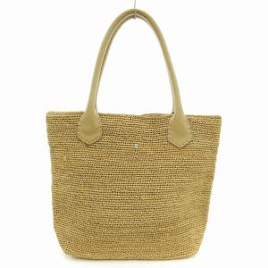 ハンドバッグ トート ラフィア ベージュ