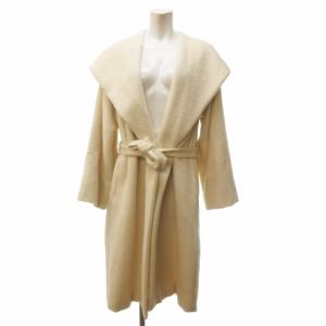 最高級 白タグ ベルテッド ガウンコート テディベア ホワイト 36