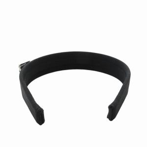 Salvatore Ferragamo ヴァラリボン カチューシャ ヘアバンド ビジュー クリスタルストーン シルバー金具 黒 ブラック