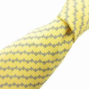 ネクタイ 総柄 ビジネス 絹 シルク 黄 イエロー