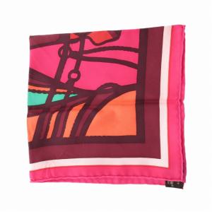 HERMES 美品 カレ40 ROBE DU SOIR ローブ デュ ソワール  スカーフ チーフ ホース柄 絹 シルク ピンク