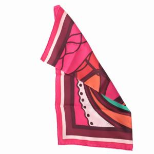 HERMES 美品 カレ40 ROBE DU SOIR ローブ デュ ソワール  スカーフ チーフ ホース柄 絹 シルク ピンク