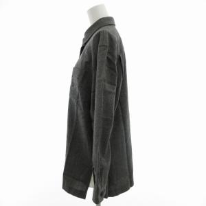 Leilian シャツ ブラウス 長袖 刺繍 9 M ダークグレー