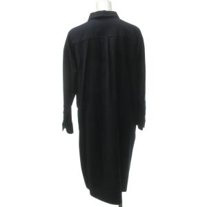 23区 美品 プルオーバー シャツ ワンピース ロング丈 Botto Giuseppe イタリア製生地 大きいサイズ 比翼ボタン 44