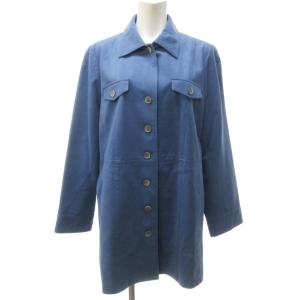 美品 スエードライク シャツ ジャケット ブルゾン 日本製 大きいサイズ 青 ブルー 13 約XL 1030