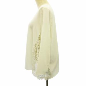 23区 近年 美品 シャツ ブラウス レース 長袖 白 ホワイト 46 約S