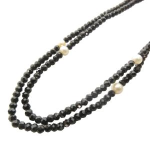 ジーグフェルドコレクション パール ロングネックレス AG925 シルバー ブラック