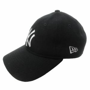 NEW ERA 近年 ニューヨーク ヤンキース ベースボールキャップ 野球帽 帽子 ウール ロゴ 刺繍 黒 ブラック 白 STK 1113