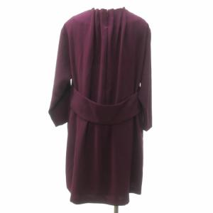 ADORE 美品 近年 バックベルト ロング ワンピース タック 日本製 531-9240029 紫 パープル 36 約S 1109 IBO57