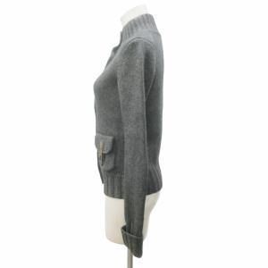 RALPH LAUREN 美品 カシミヤカーディガン ニット セーター レザーベルト ウール混 グレー L IBO57