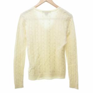 RALPH LAUREN ブラックレーベル カシミヤ100％ ケーブル ニット セーター Vネック 国内正規品 白 ホワイト S 1112 IBO57