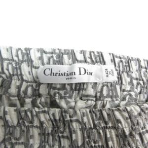 Christian Dior オブリーク テクニカル タフタ ジャカード ミディスカート グレー I40 127J24A2970