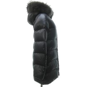 DUVETICA Kappa 美品 ダウンコート ジャケット タヌキファー 毛皮 フード ナイロン 黒 ブラック 40 約M相当 MFG-1057R