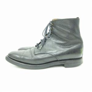 Crockett & Jones レザーブーツ 革靴 ダイナイトソール 黒 ブラック 7.0 約25?p