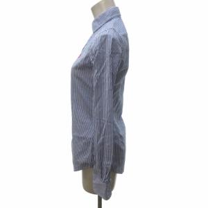 POLO RALPH LAUREN CUSTOM FIT ストライプ シャツ ブラウス ロゴ 刺? 長袖 国内正規 青 ブルー 0 約XS IBO57 1111