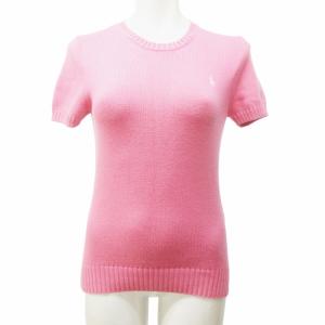 美品 ニット セーター ポニー刺? 半袖 ピンク M IBO57