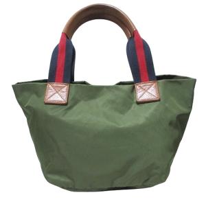 Orobianco ミニハンドバッグ トートバッグ ポーチ付き リモンタ 布製 鞄 カーキ X