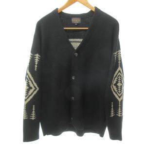 PENDLETON V NECK CARDIGAN ウールニットカーディガン ネイティブ柄 黒 ブラック ?サイズ 2575-0002 1123