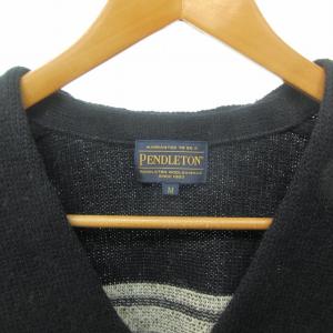 PENDLETON V NECK CARDIGAN ウールニットカーディガン ネイティブ柄 黒 ブラック ?サイズ 2575-0002 1123