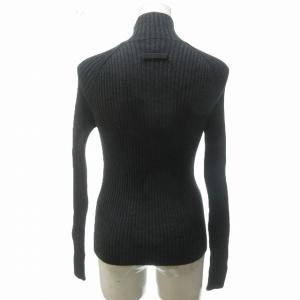 Jean Paul GAULTIER FEMME 美品 アーカイブ ドライバーズニット セーター 斜めジップ ウール 黒 ブラック 40 約M相当 STK 1129