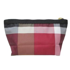 BLUE LABEL CRESTBRIDGE 美品 チェック柄 ポーチ 小物入れ 赤 茶 黒 白 STK X