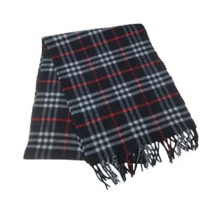 burberrys ヴィンテージ ノバチェック マフラー カシミヤ ネイビー