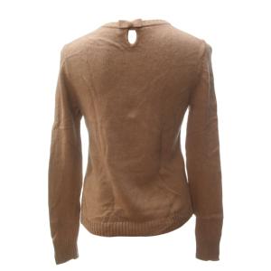 BLUE LABEL CRESTBRIDGE 美品 近年 アーガイルチェック ニット セーター ロゴ バック リボン カシミヤ混 ウール混 長袖 ベージュ ピンク 38