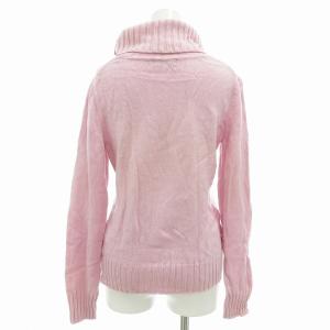 BURBERRY BLUE LABEL 美品 ニット セーター オフタートル ウール ボタン裏ノバチェック 38 M ピンク