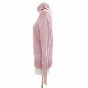 BURBERRY BLUE LABEL 美品 ニット セーター オフタートル ウール ボタン裏ノバチェック 38 M ピンク