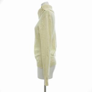 BURBERRY BLUE LABEL 美品 ニット セーター オフタートル ウール ボタン裏ノバチェック 38 M アイボリー