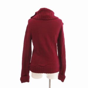 BURBERRY BLUE LABEL 美品 オフタートル セーター ニット 長袖 ロゴ刺繍 38 M ボルドー えんじ