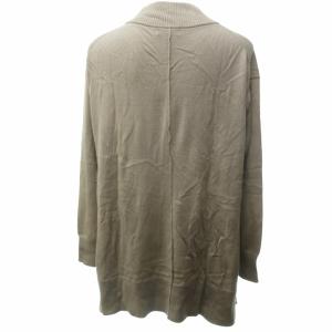 BLUE LABEL CRESTBRIDGE 美品 近年 ウール ニット セーター チュニック 切替 サイドチェック モックネック 長袖 ベージュ 38 約M STK 1129