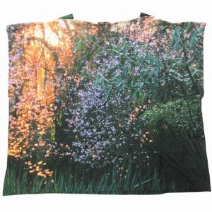 agnes b. 美品 フォトプリント フラワー カットソー Tシャツ 転写 花柄 総柄 ガーデン 国内正規品 1 約S?M 緑 グリーン 1130