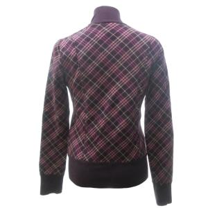 BURBERRY BLUE LABEL ノバチェック ブルゾン スウェット ダブル ジップアップ ロゴ 刺繍 国内正規 紫 パープル 38 約M STK 1126