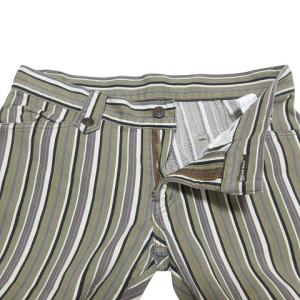 HYSTERIC GLAMOUR マルチストライプ パンツ ジーンズ カットオフ M カーキ系 X