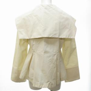 ADORE 22SS セミダル N/C ブラウス ビッグカラー ペプラム タック ホワイト