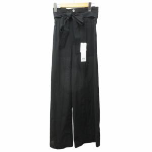 ADORE タグ付 20SS ハイツイストオーガンリボンベルト付きワイドパンツ スラックス 黒 ブラック 38 約M 531-0130320